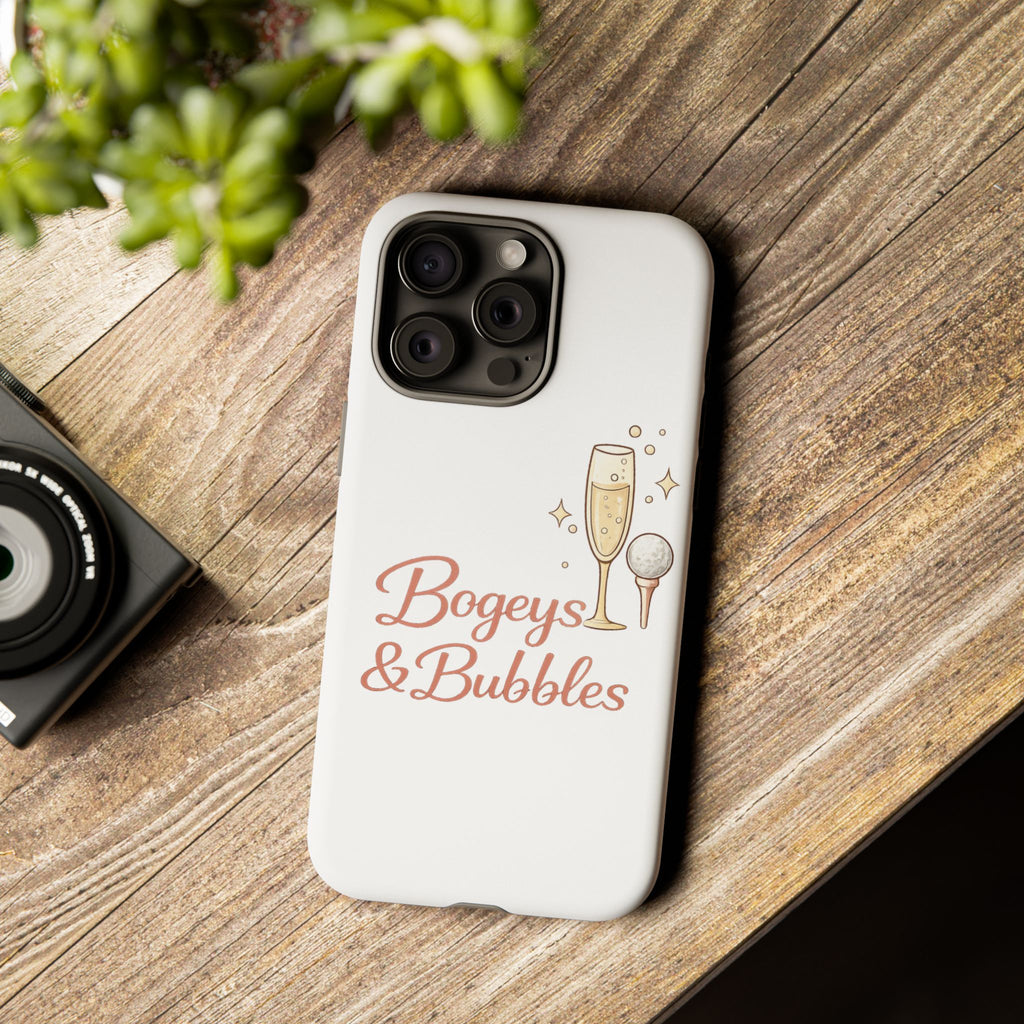 Phone Case — "Bogeys & Bubbles" Champagne Golf Design