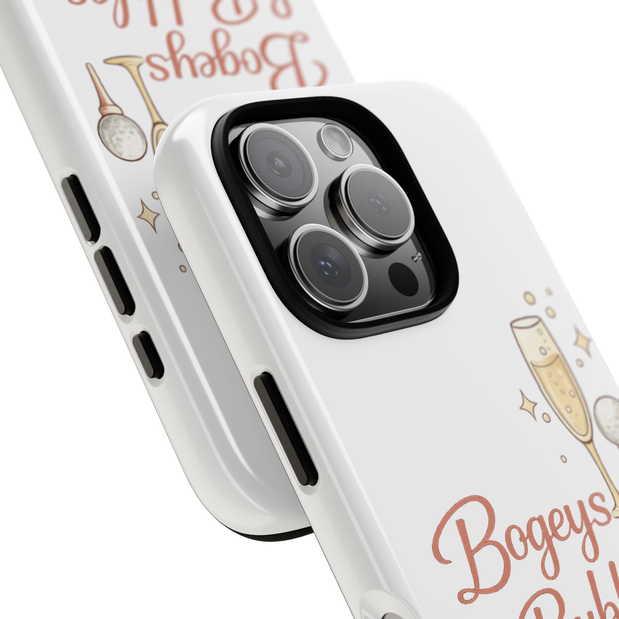 Phone Case — "Bogeys & Bubbles" Champagne Golf Design