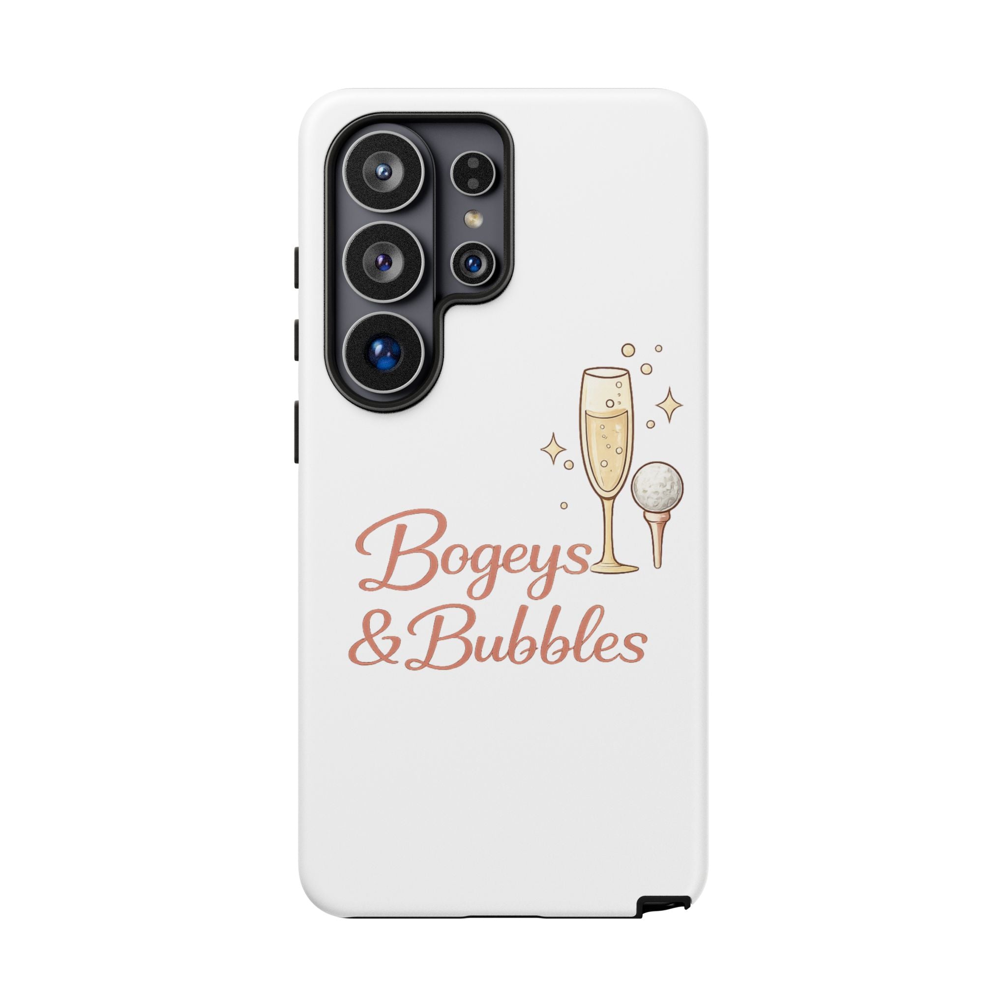 Phone Case — "Bogeys & Bubbles" Champagne Golf Design