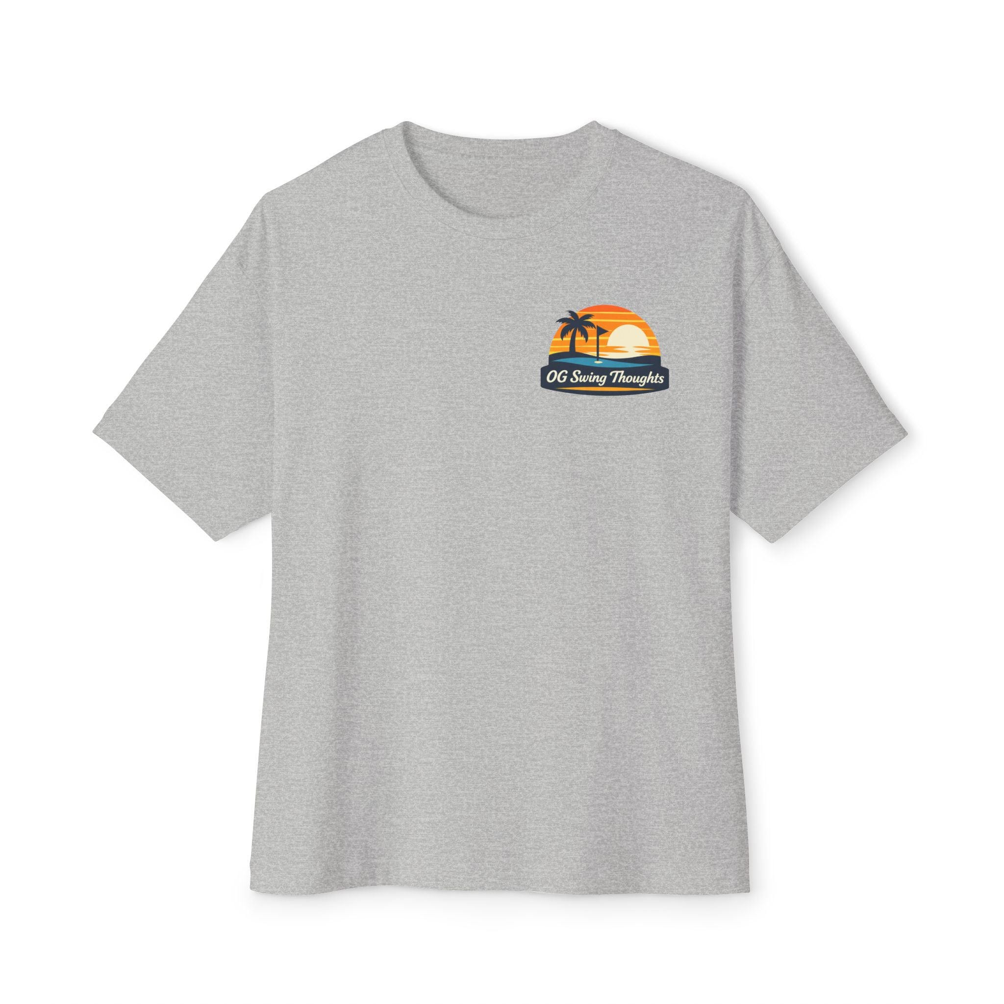 Sunset Swings Tee — 'Sunset Swings: Cold Drinks, Good Friends' Casual Boxy T-Shirt
