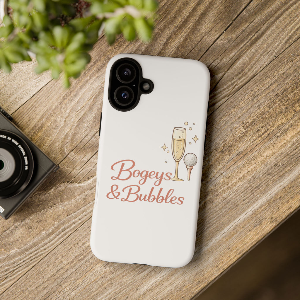 Phone Case — "Bogeys & Bubbles" Champagne Golf Design