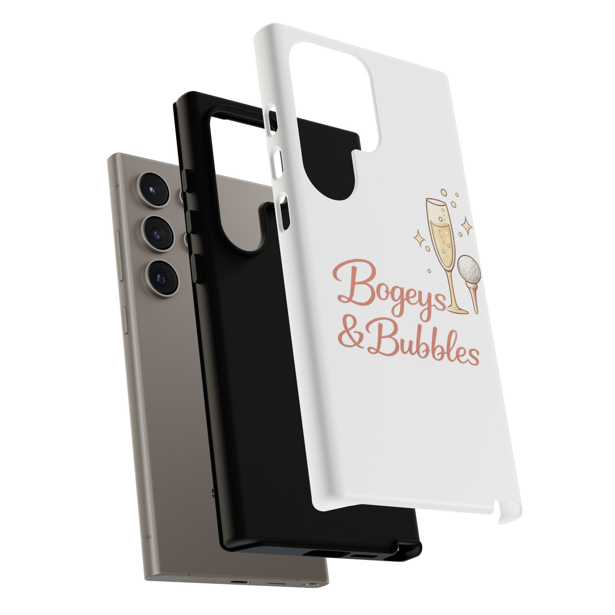 Phone Case — "Bogeys & Bubbles" Champagne Golf Design