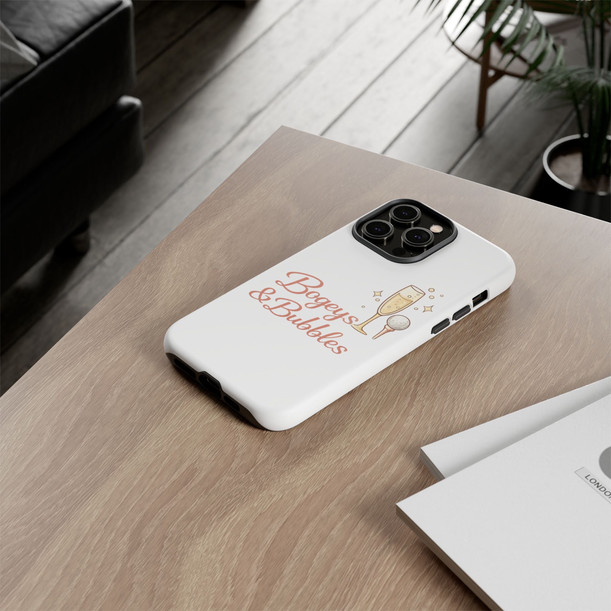 Phone Case — "Bogeys & Bubbles" Champagne Golf Design