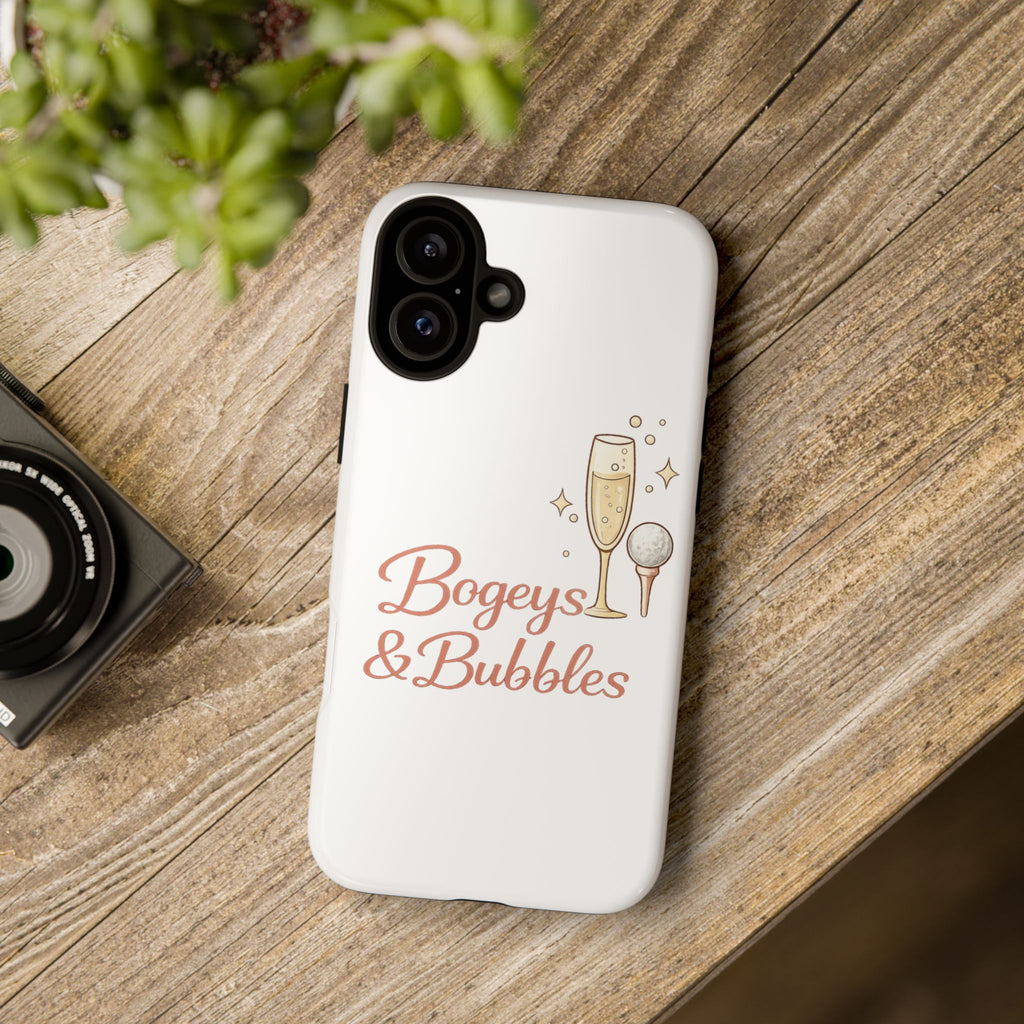Phone Case — "Bogeys & Bubbles" Champagne Golf Design