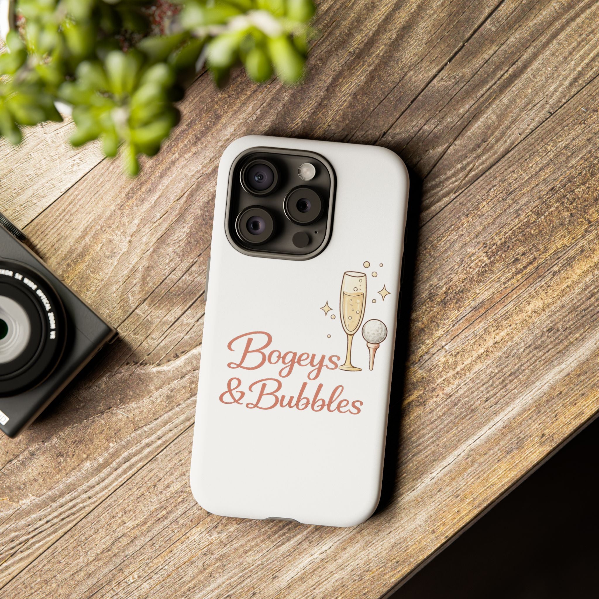 Phone Case — "Bogeys & Bubbles" Champagne Golf Design