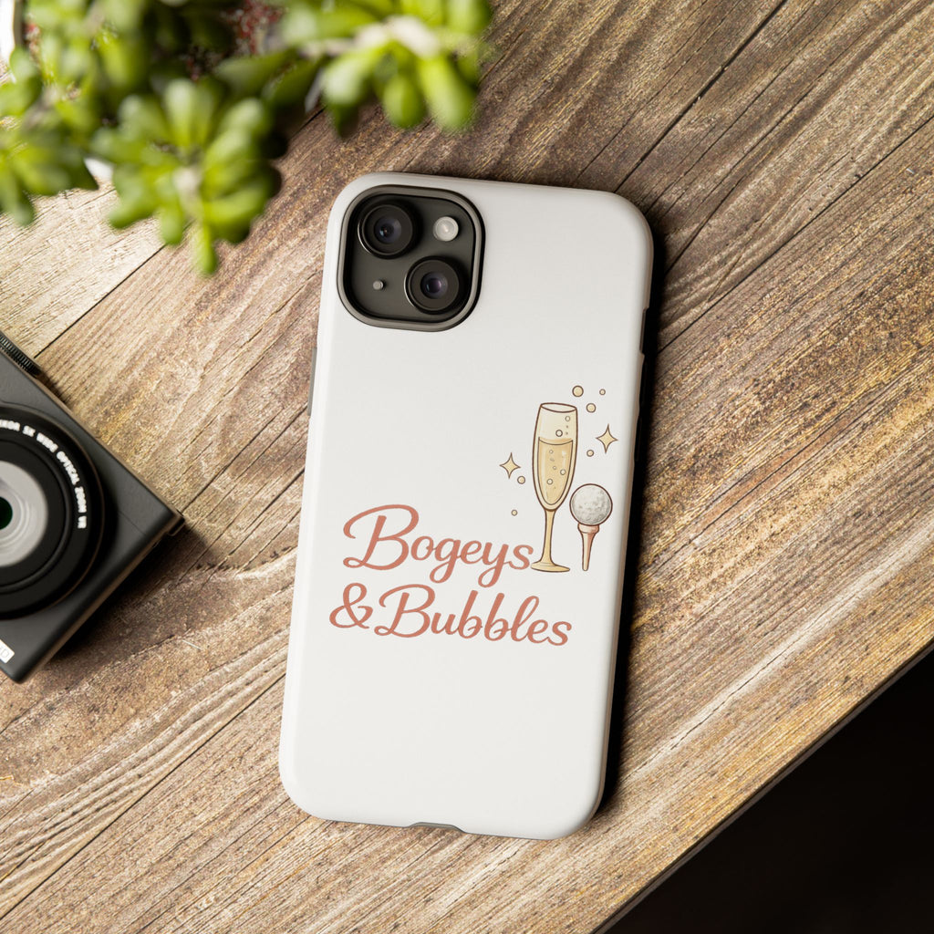 Phone Case — "Bogeys & Bubbles" Champagne Golf Design