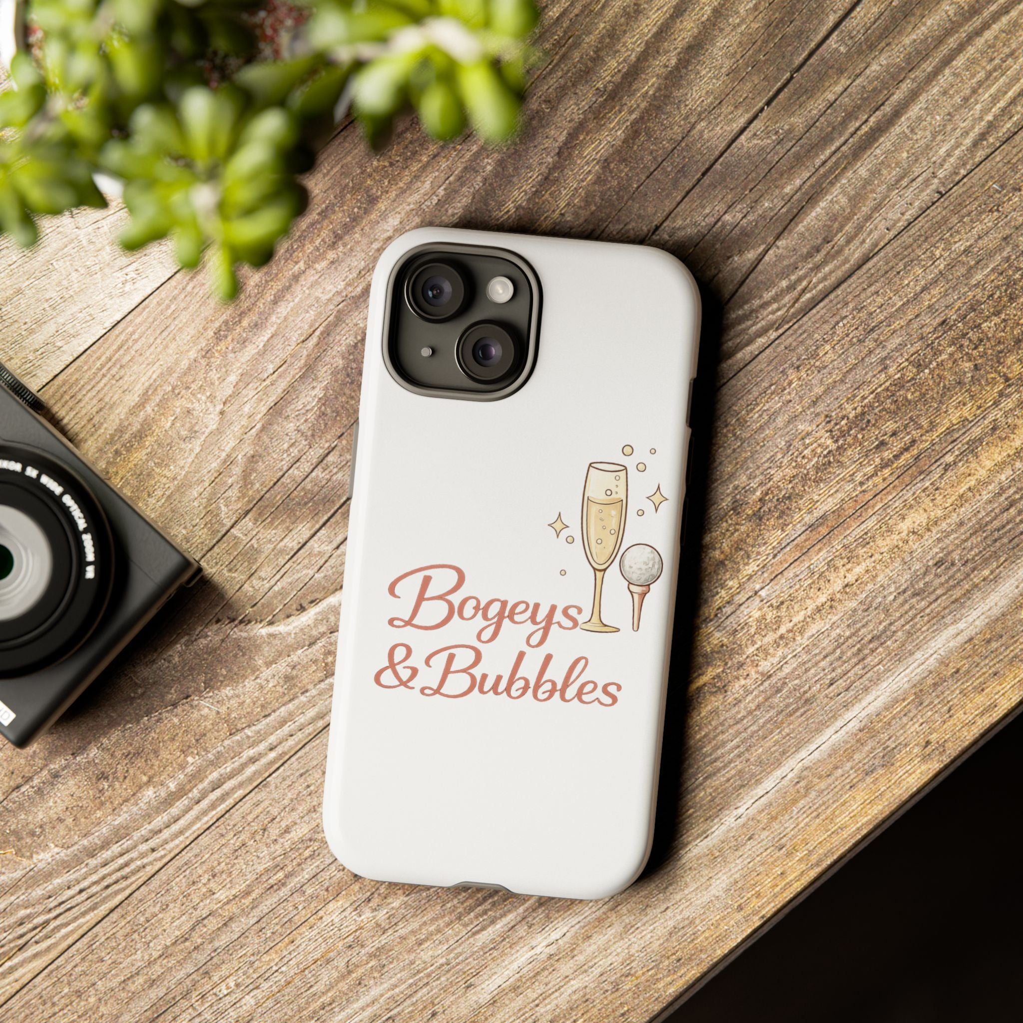 Phone Case — "Bogeys & Bubbles" Champagne Golf Design