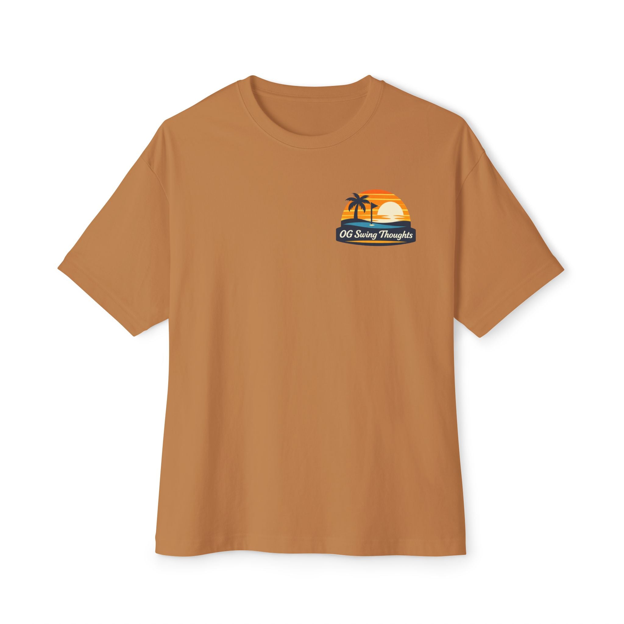 Sunset Swings Tee — 'Sunset Swings: Cold Drinks, Good Friends' Casual Boxy T-Shirt