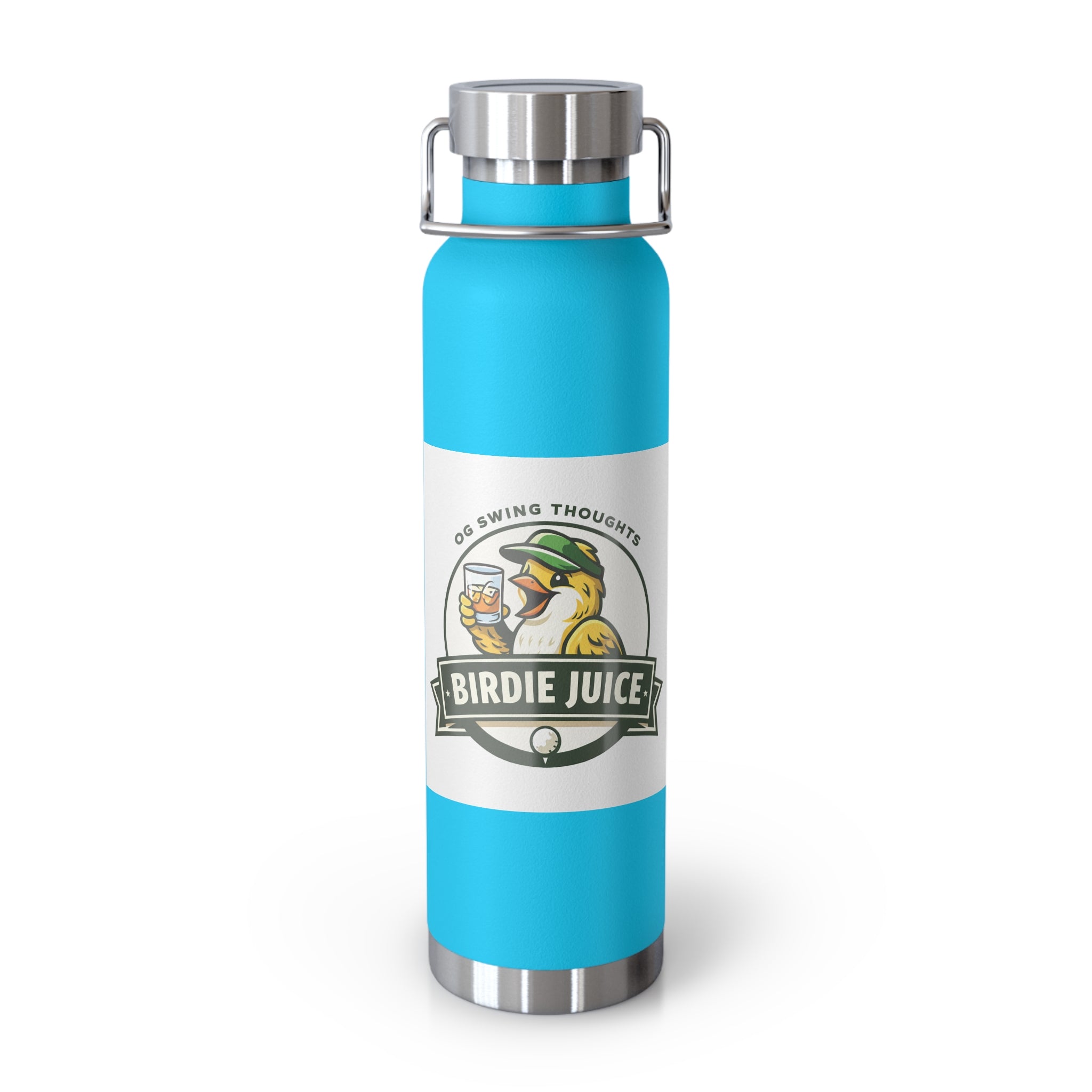 22oz Copper Vacuum Bottle — 'Birdie Juice' Golf Logo Insulated Flask