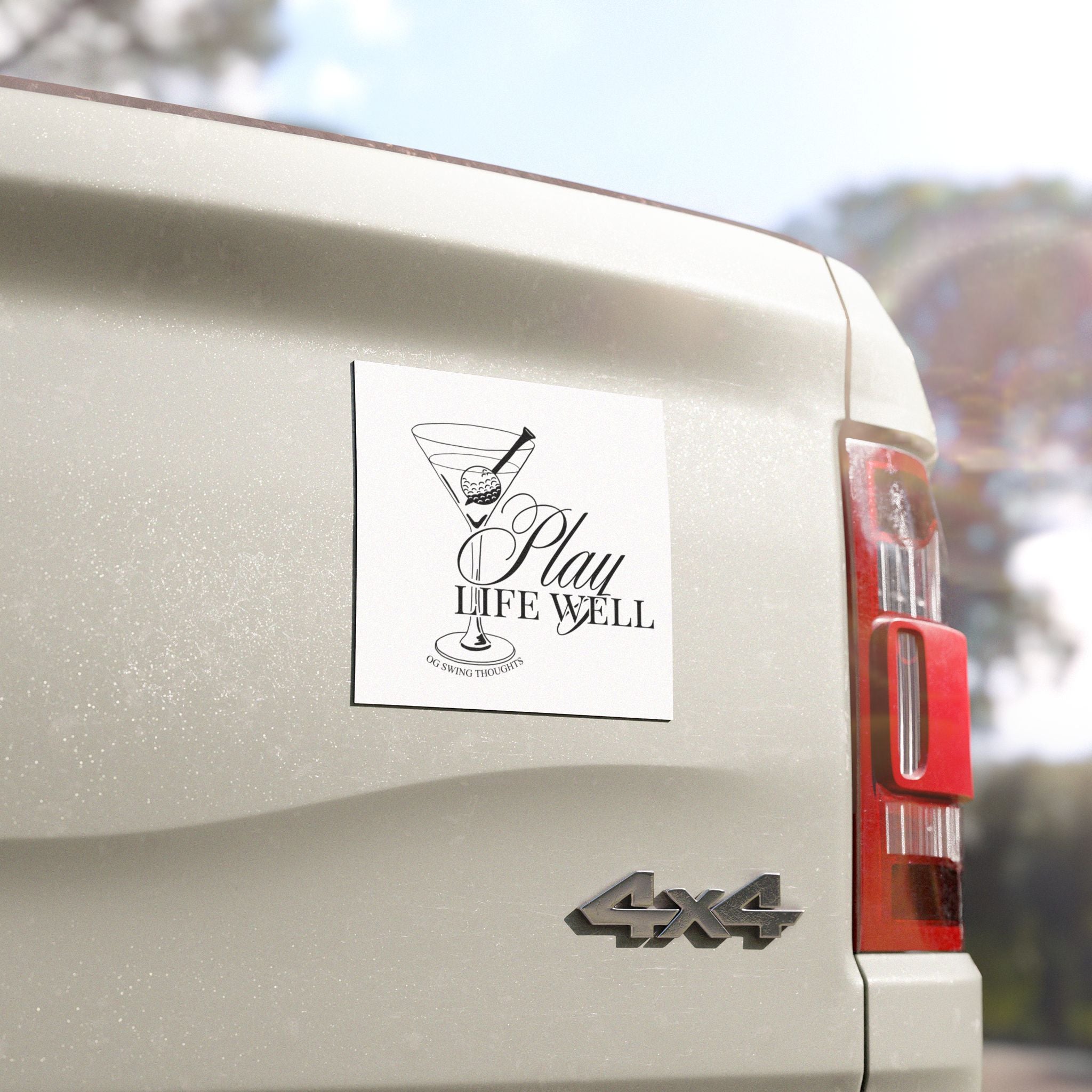 Play Life Well Car Magnet – Golf Cocktail Design
