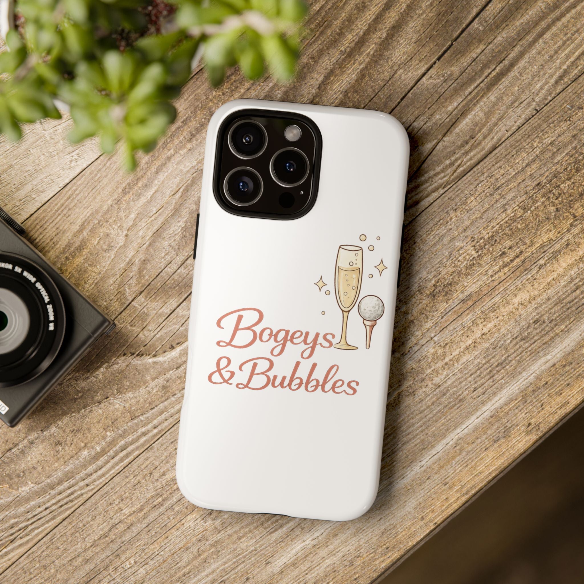 Phone Case — "Bogeys & Bubbles" Champagne Golf Design