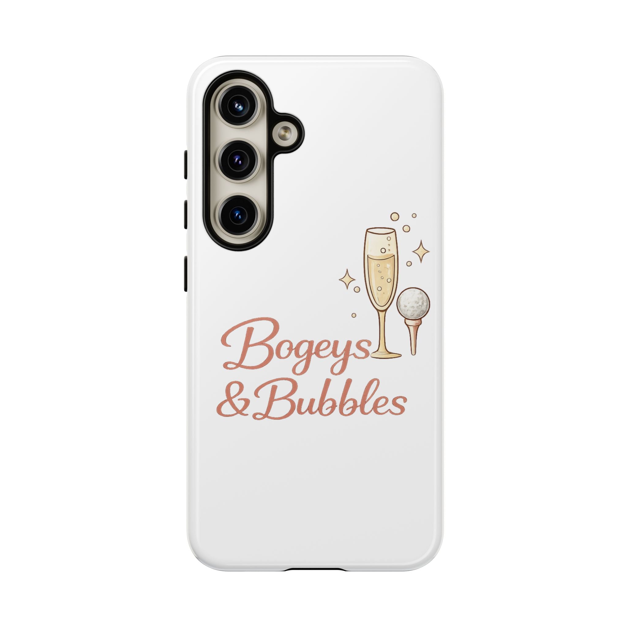 Phone Case — "Bogeys & Bubbles" Champagne Golf Design