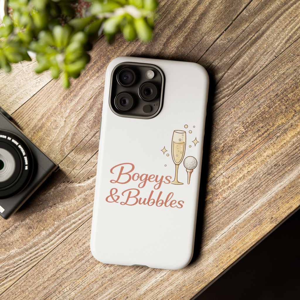 Phone Case — "Bogeys & Bubbles" Champagne Golf Design
