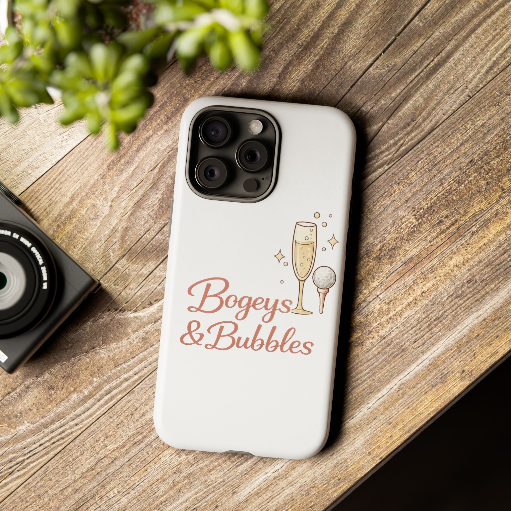 Phone Case — "Bogeys & Bubbles" Champagne Golf Design