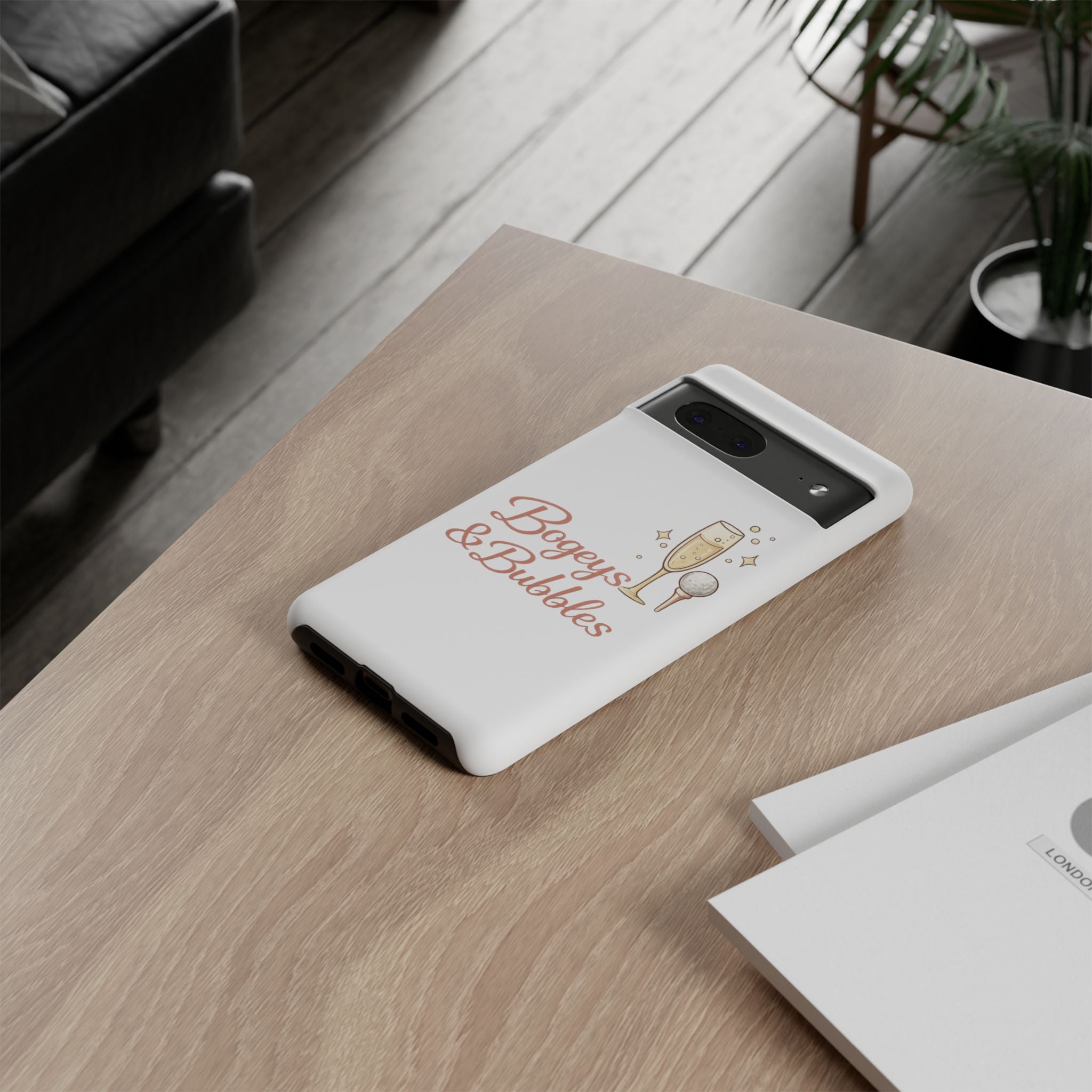 Phone Case — "Bogeys & Bubbles" Champagne Golf Design