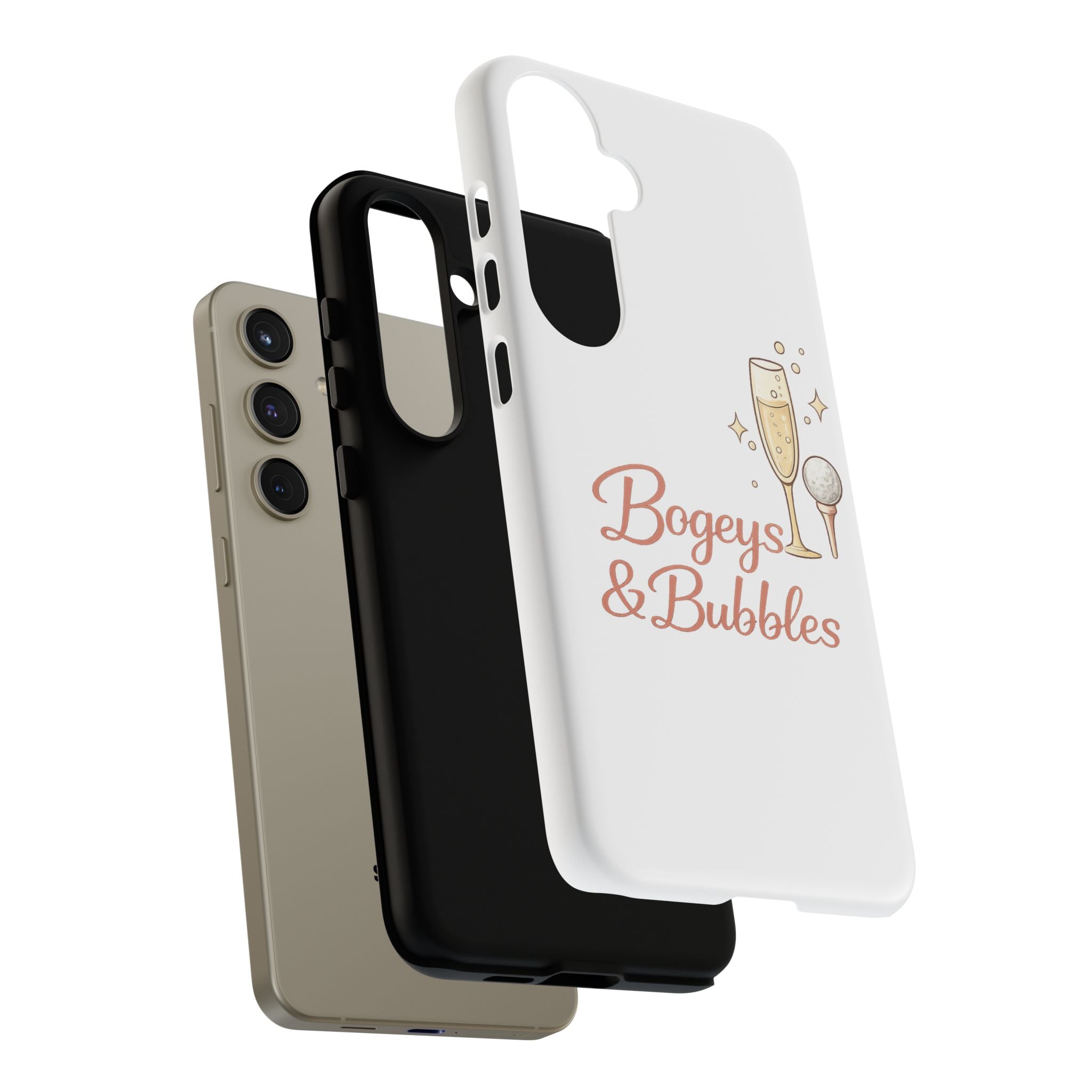 Phone Case — "Bogeys & Bubbles" Champagne Golf Design