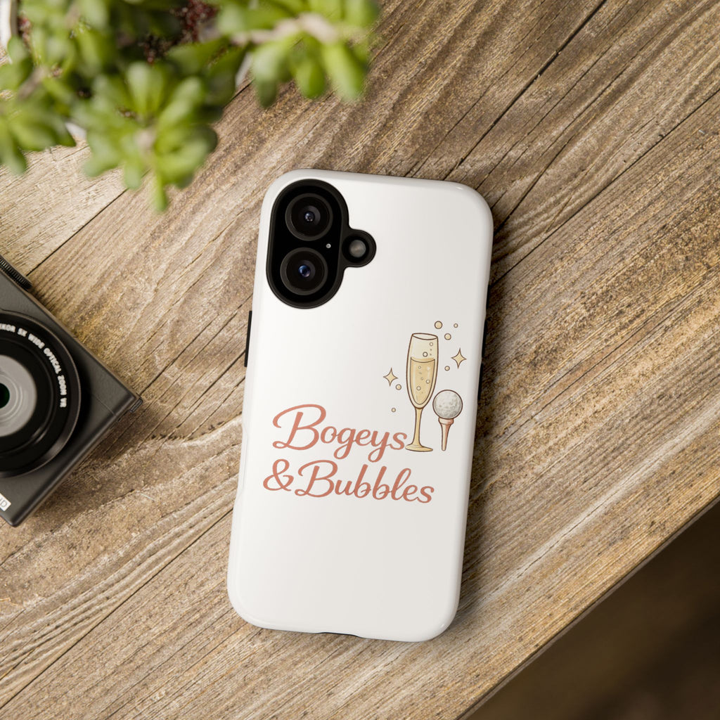 Phone Case — "Bogeys & Bubbles" Champagne Golf Design