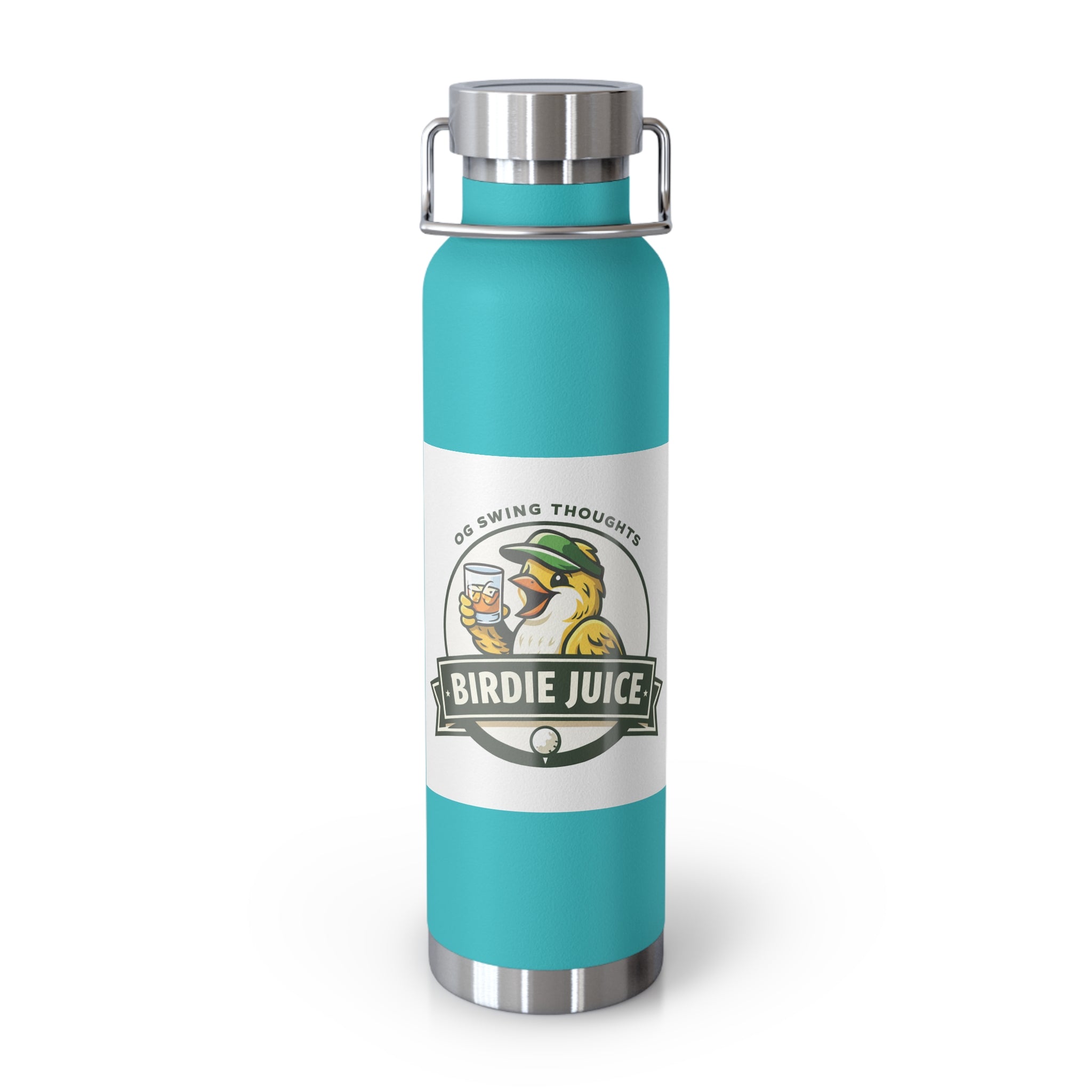 22oz Copper Vacuum Bottle — 'Birdie Juice' Golf Logo Insulated Flask