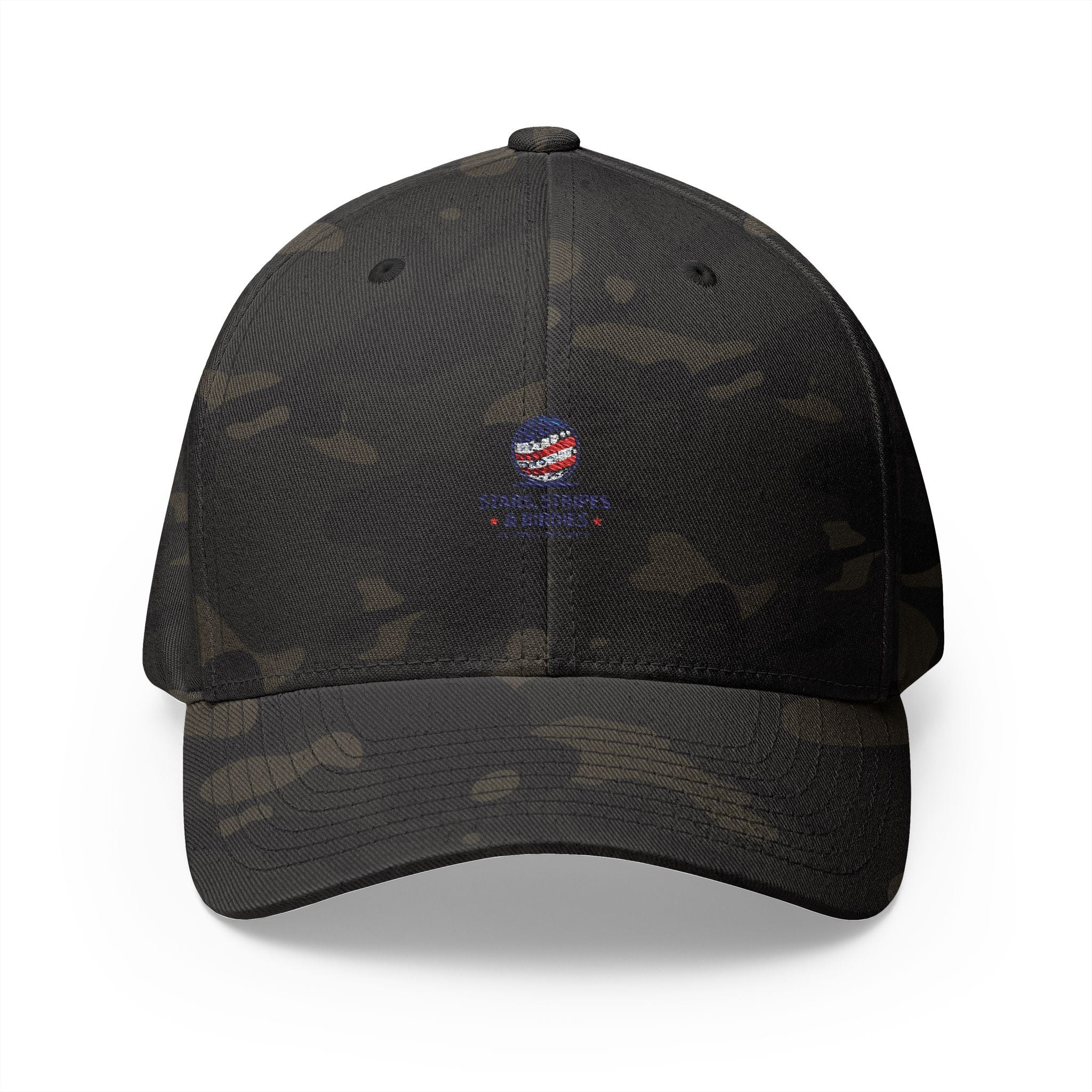 Embroidered 'Stars, Stripes & Service' Patriotic Structured Cap